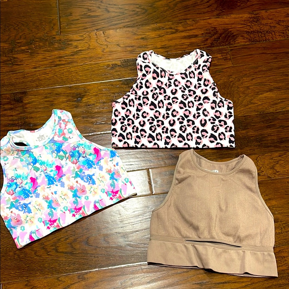 Trendy Crop Top Trio - Leopard, Floral, and Tan
